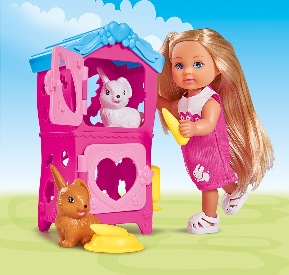 Кукла Еви с кроликами, 12 см.  
